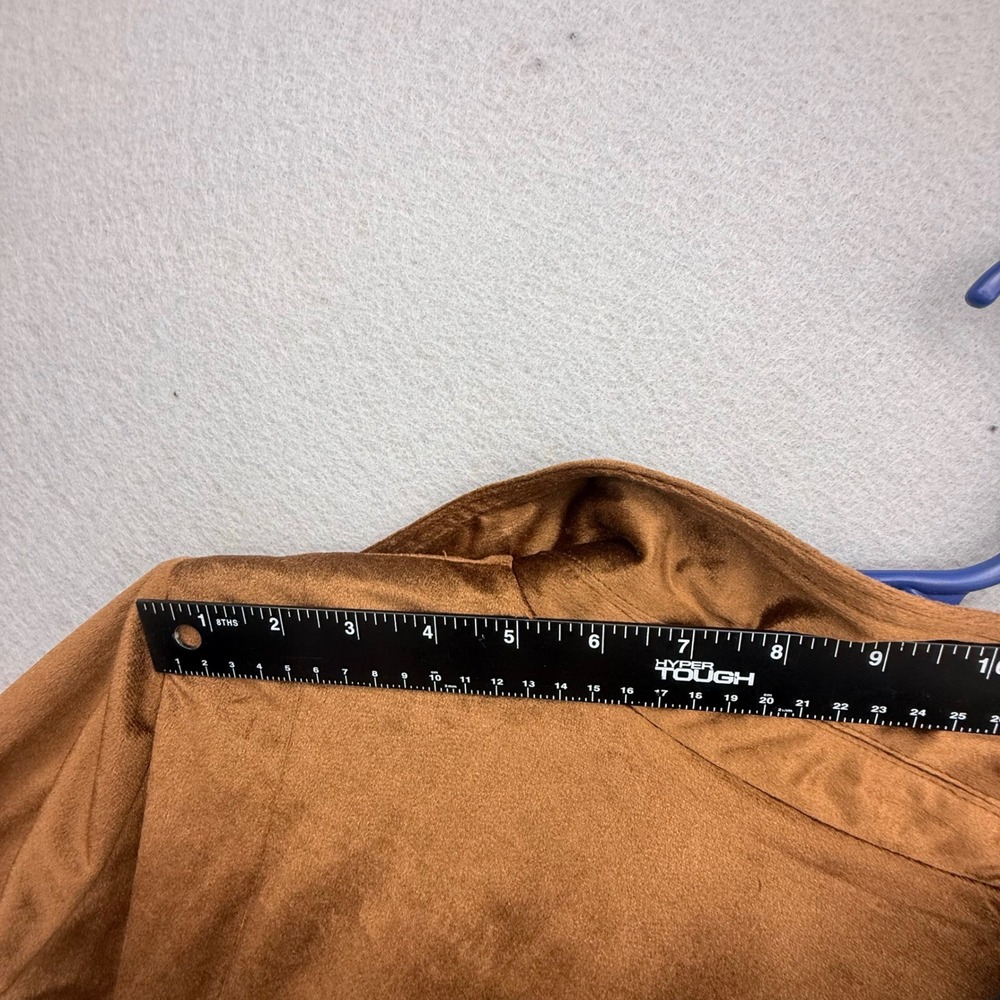Listicle Faux Suede Long Trench Coat Camel Tan Boho Western Duster Jacket Small - Picture 9 of 14